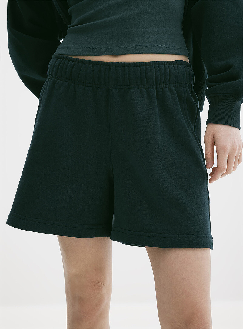 Twik Chocolate/Espresso Mid-thigh fleece short for women