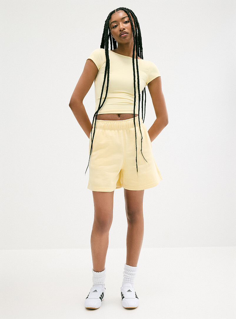 Twik: Le short molleton mi-cuisse Orange pour femme