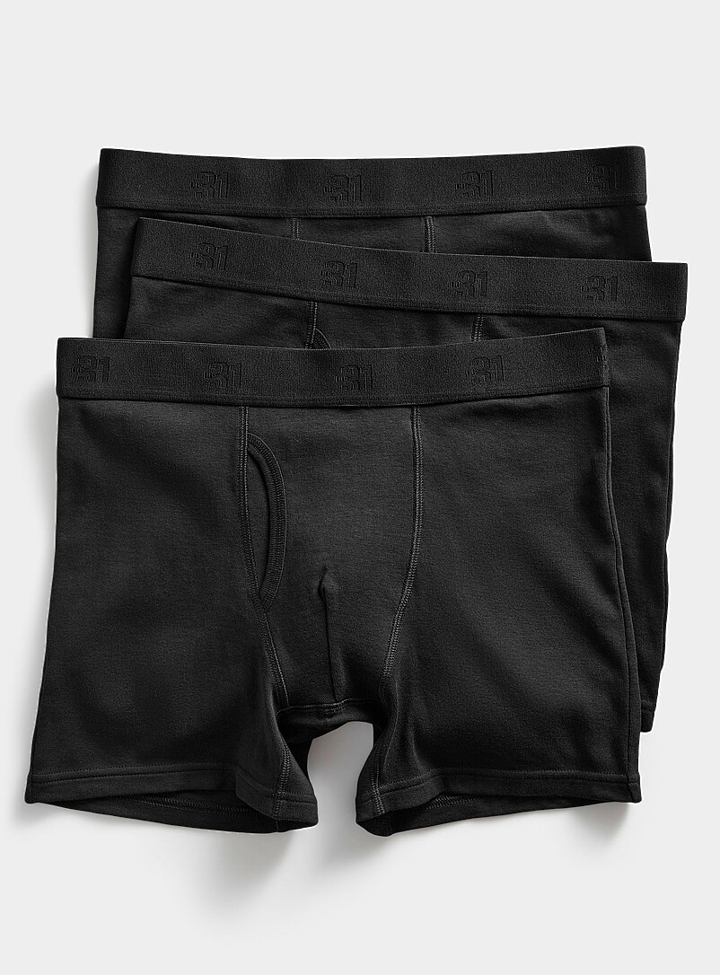 5" Classic Solid Boxer Briefs Organic Cotton 3-Pack