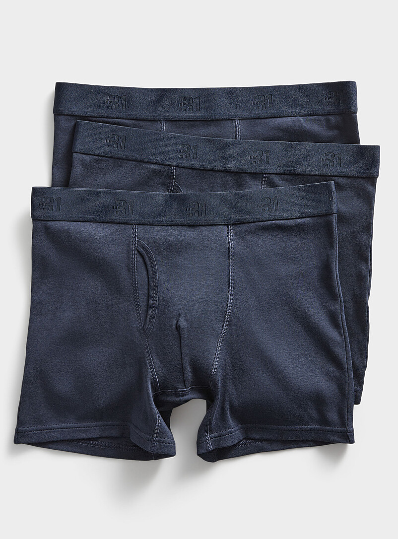 5" Classic Solid Boxer Briefs Organic Cotton 3-Pack