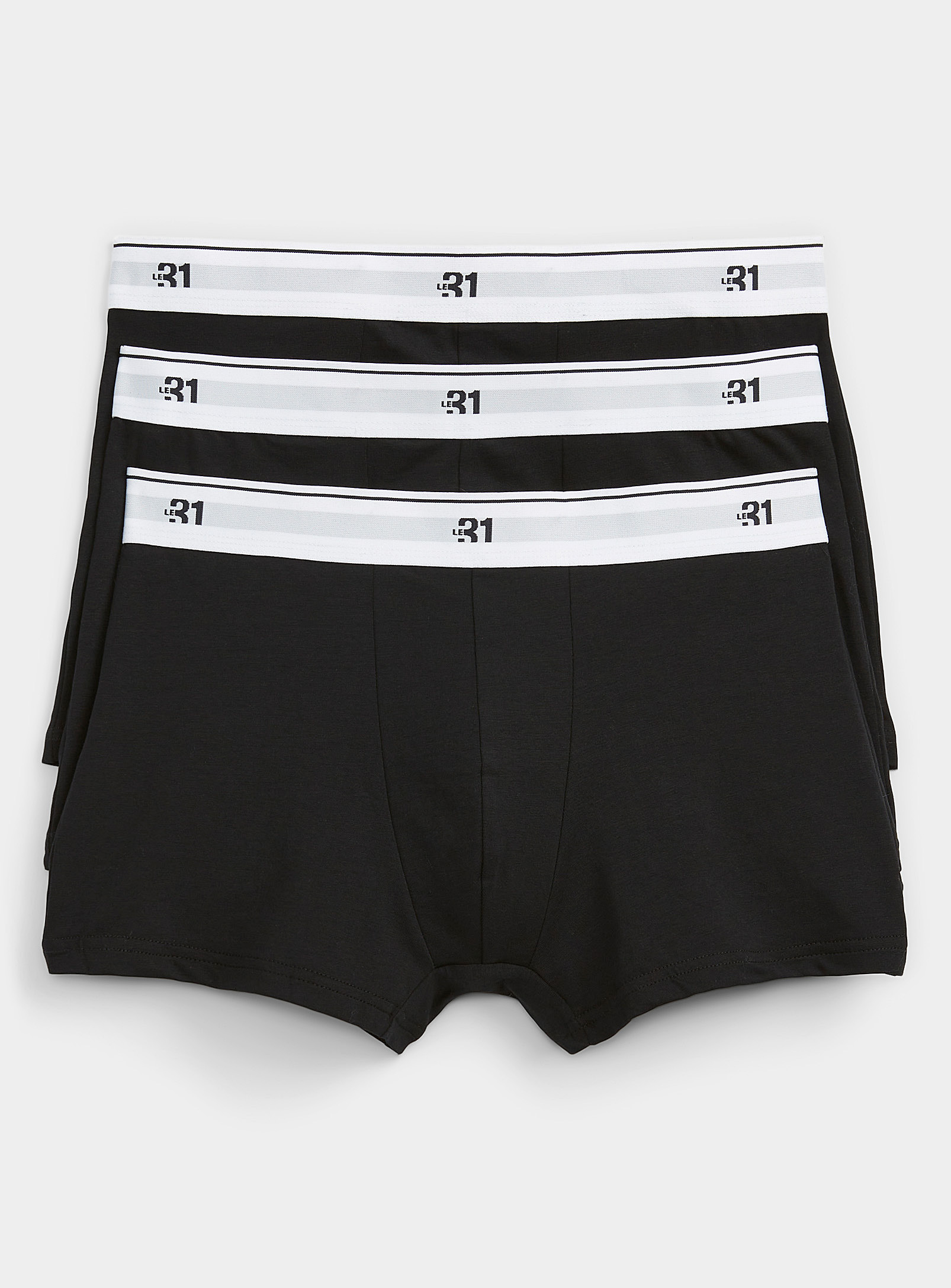 Le 31 Organic Cotton Trunks 3-pack In Black