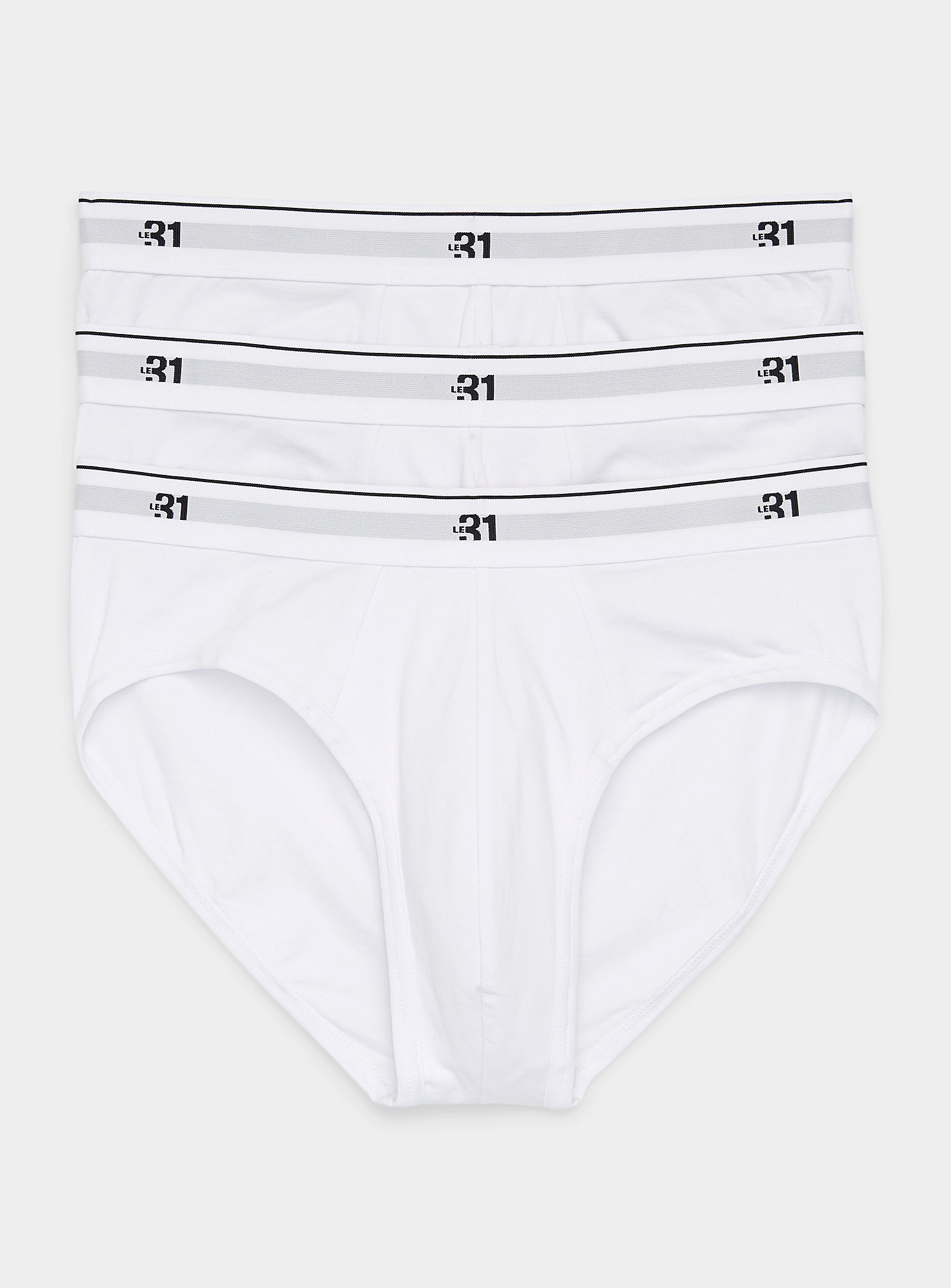 Le 31 Stretch Cotton Briefs 3-pack In White