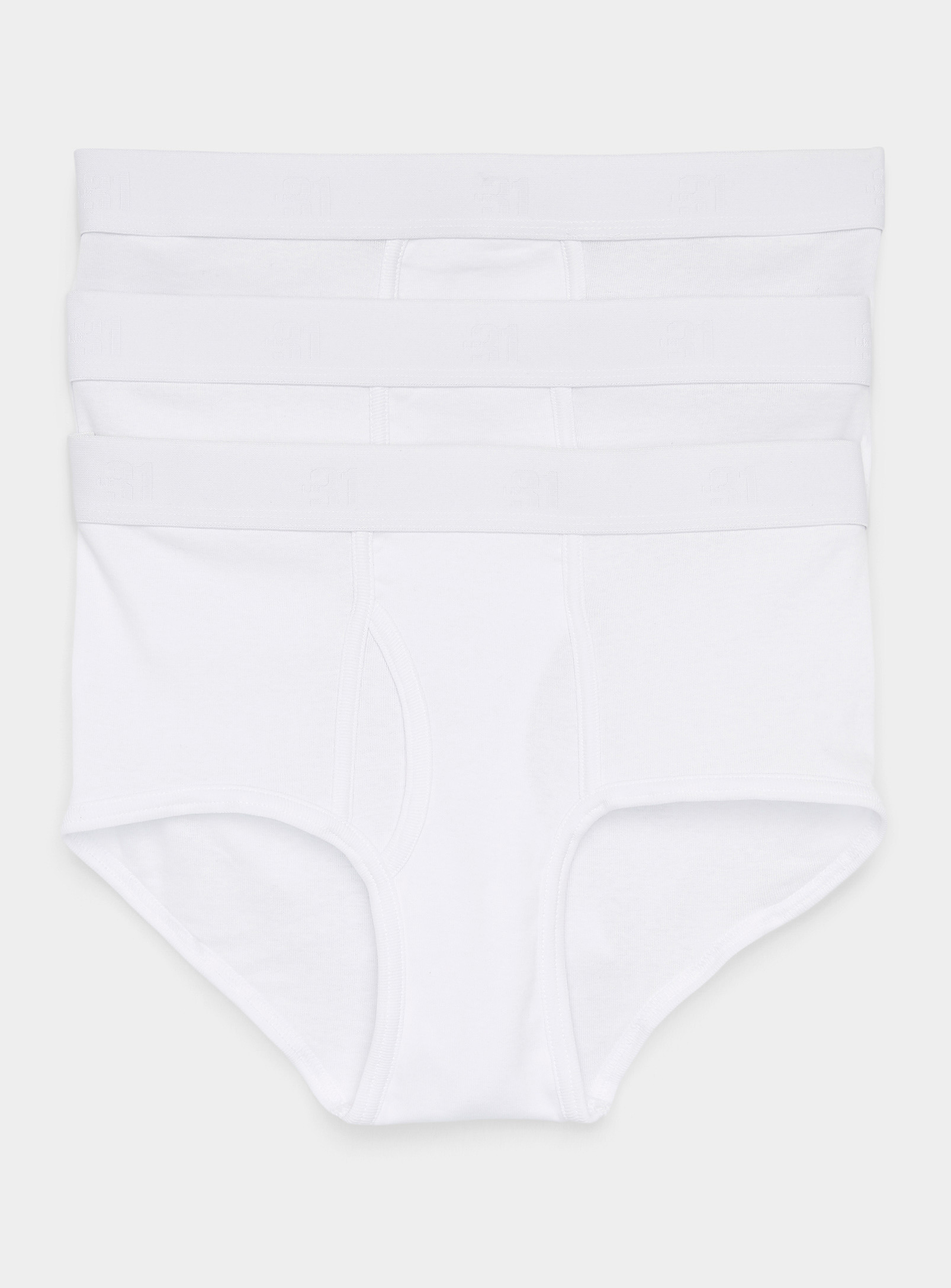 Le 31 Organic Cotton Briefs 3-pack In White