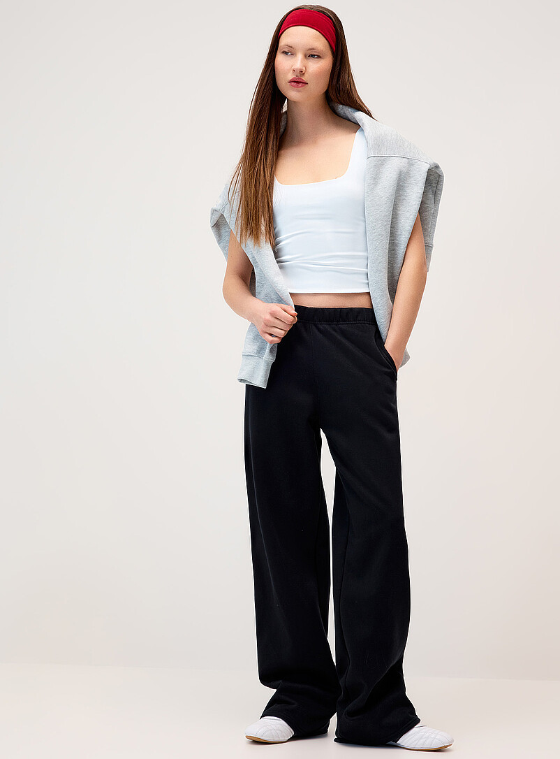 Straight-leg fleece pant product image (primary)