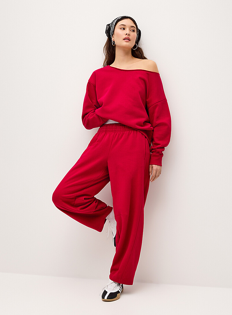 Fleece Barrel-Leg Pant