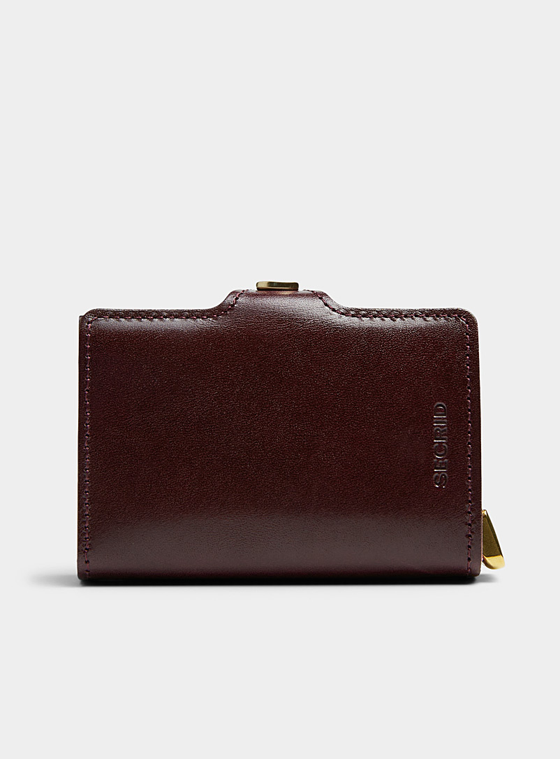 Secrid Burgundy Burgundy leather mini wallet for men