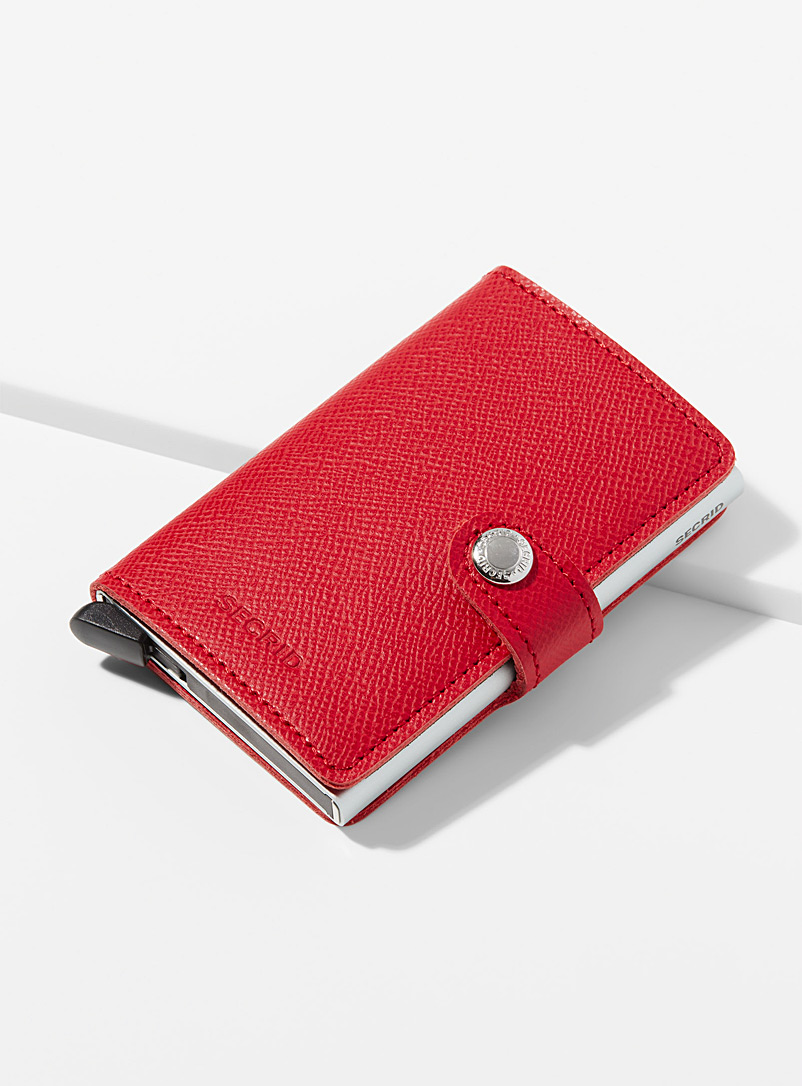 Secrid Red Crackled mini-wallet for women