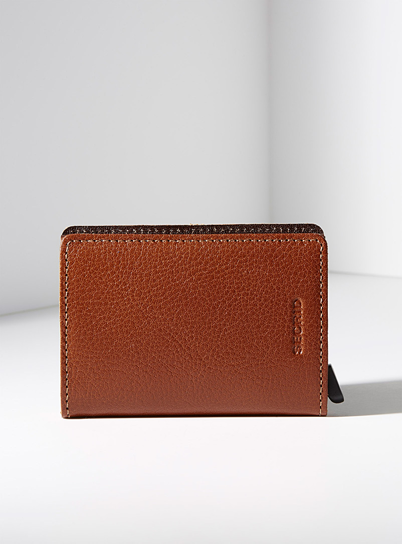 Secrid Black Pebbled leather mini wallet for men