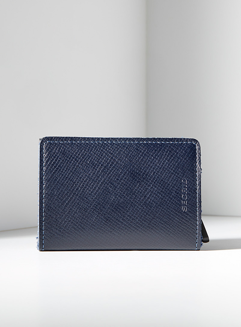 Secrid Navy/Midnight Blue Saffiano mini-wallet for men