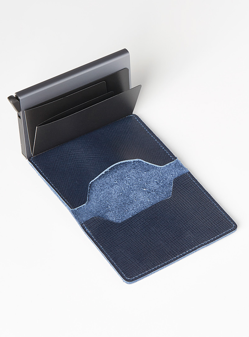 Secrid Marine Blue Saffiano mini-wallet for men