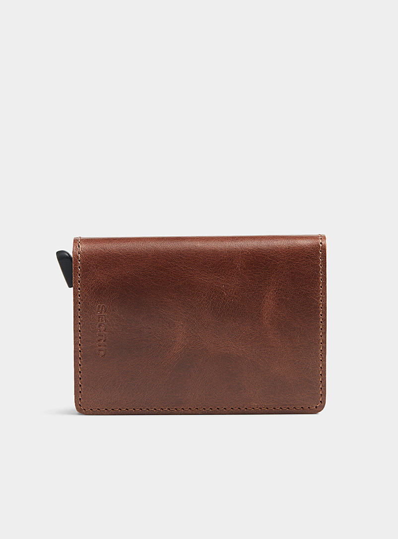 Secrid Brown Vintage leather mini wallet for men