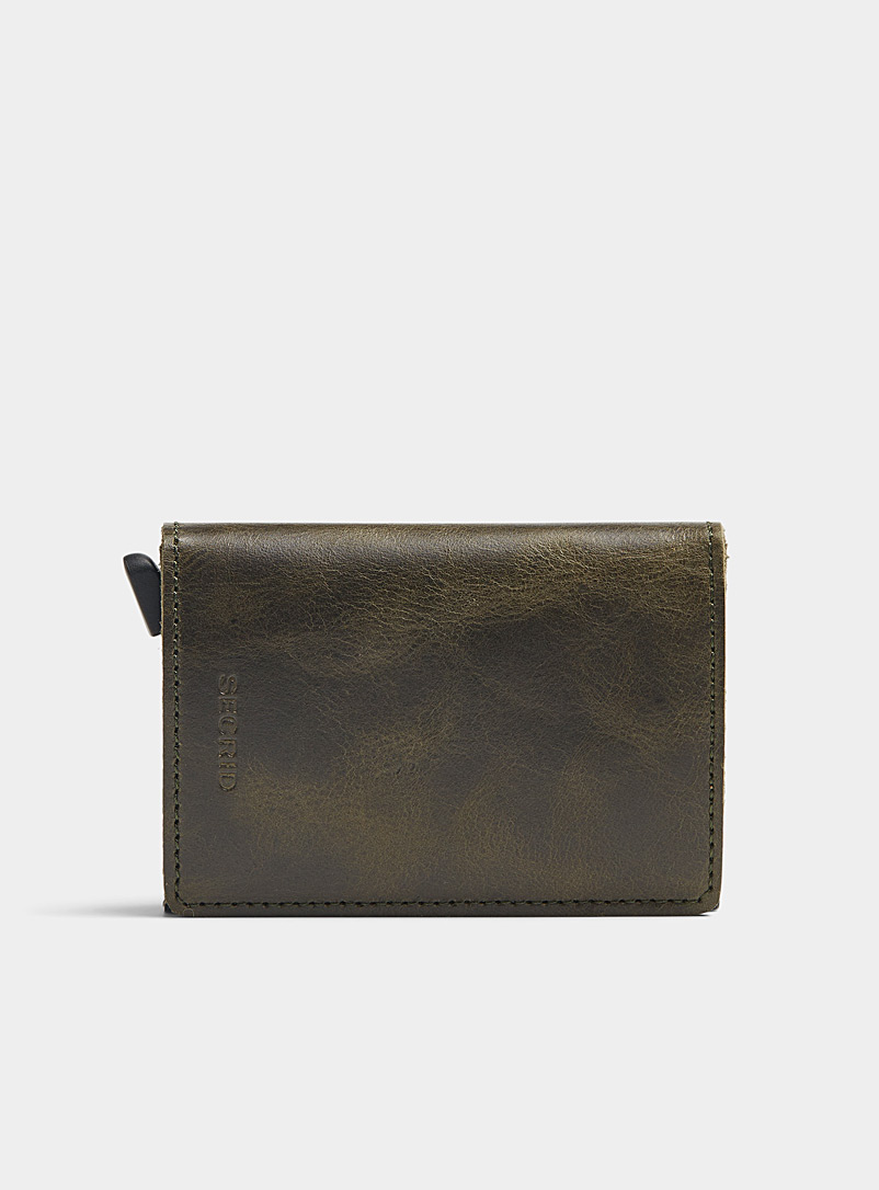 Secrid Green Vintage leather mini wallet for men