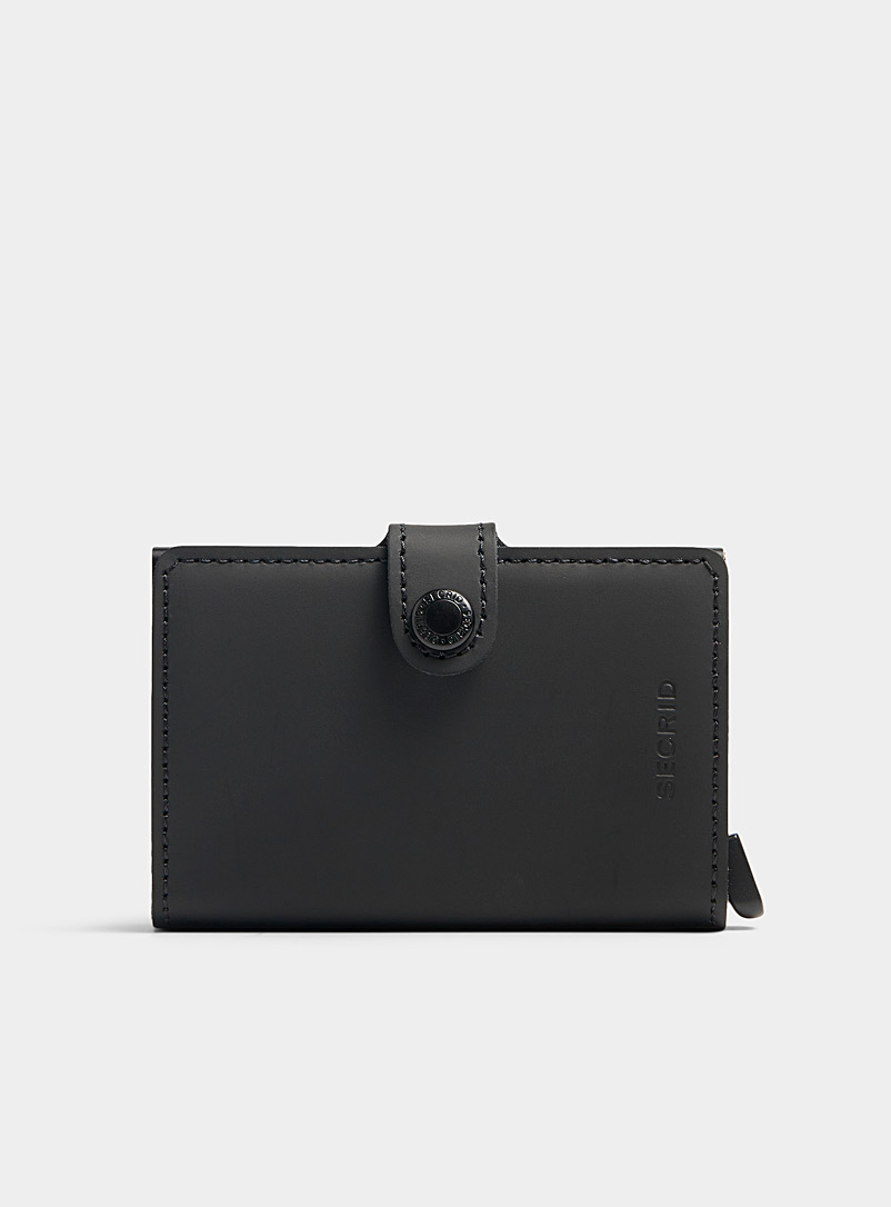 Secrid Black Matte leather mini wallet for men