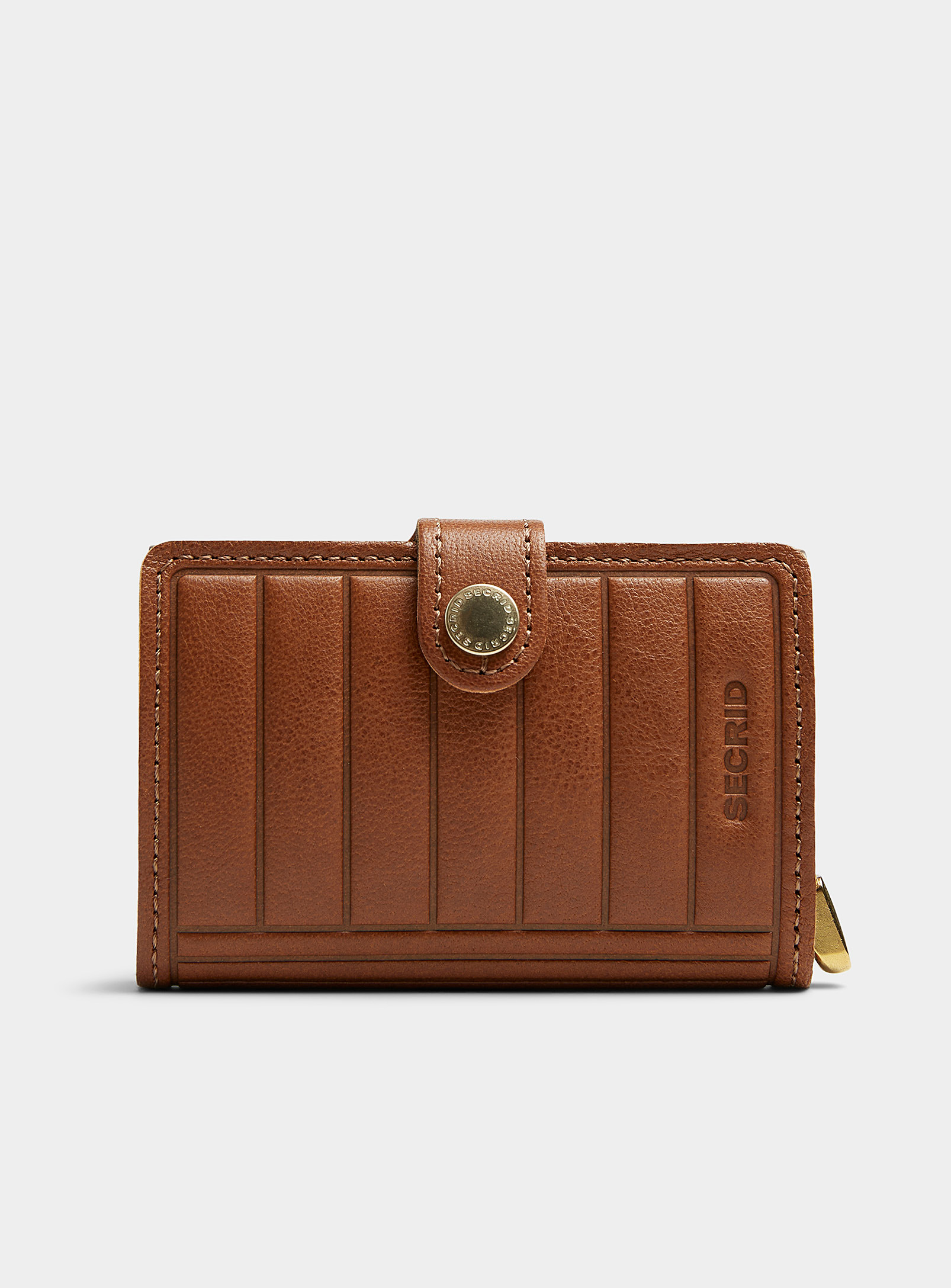 Secrid Quilted Leather Mini Wallet In Brown