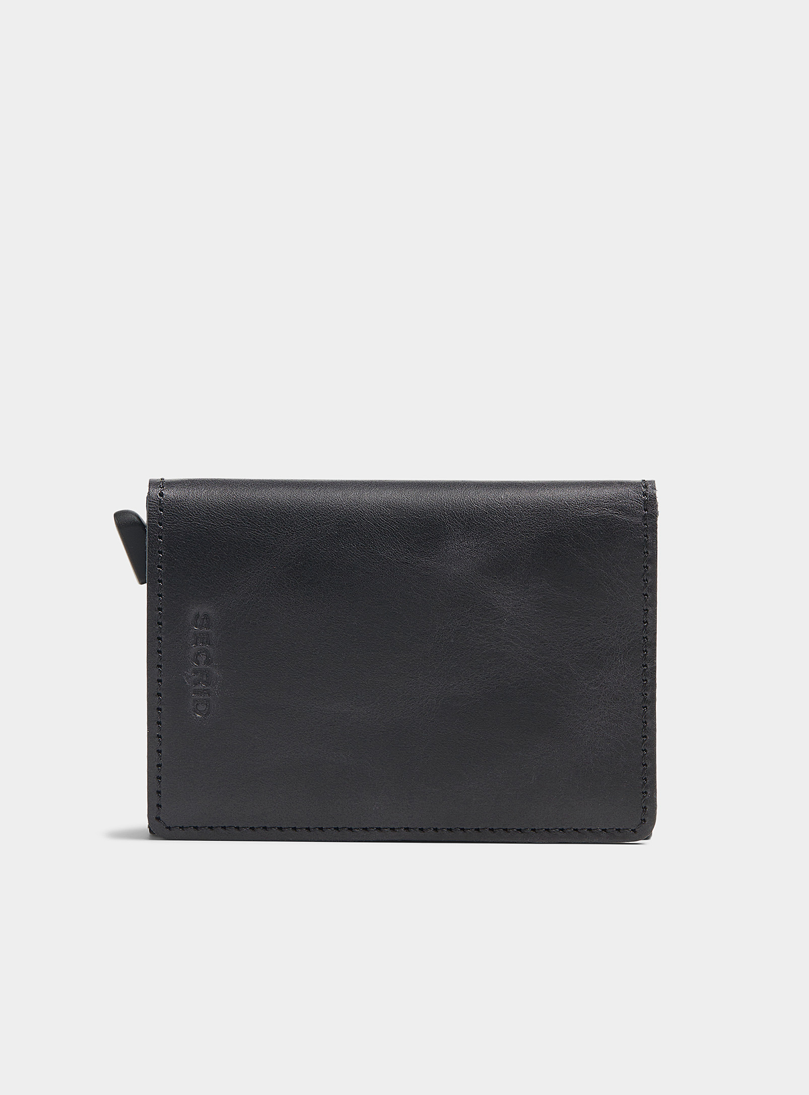 Secrid Vintage Leather Mini Wallet In Black