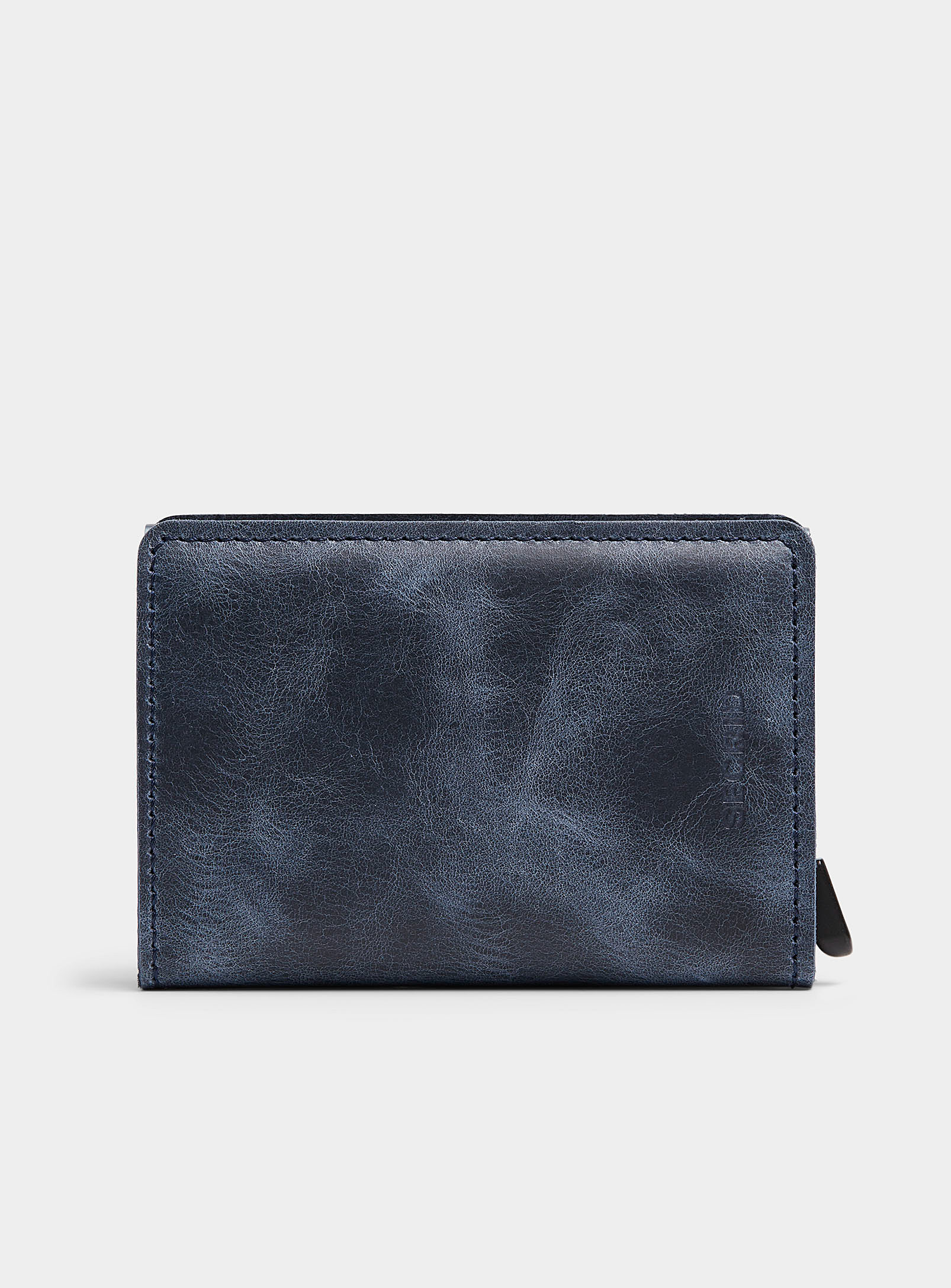 Secrid Vintage Leather Mini Wallet In Blue