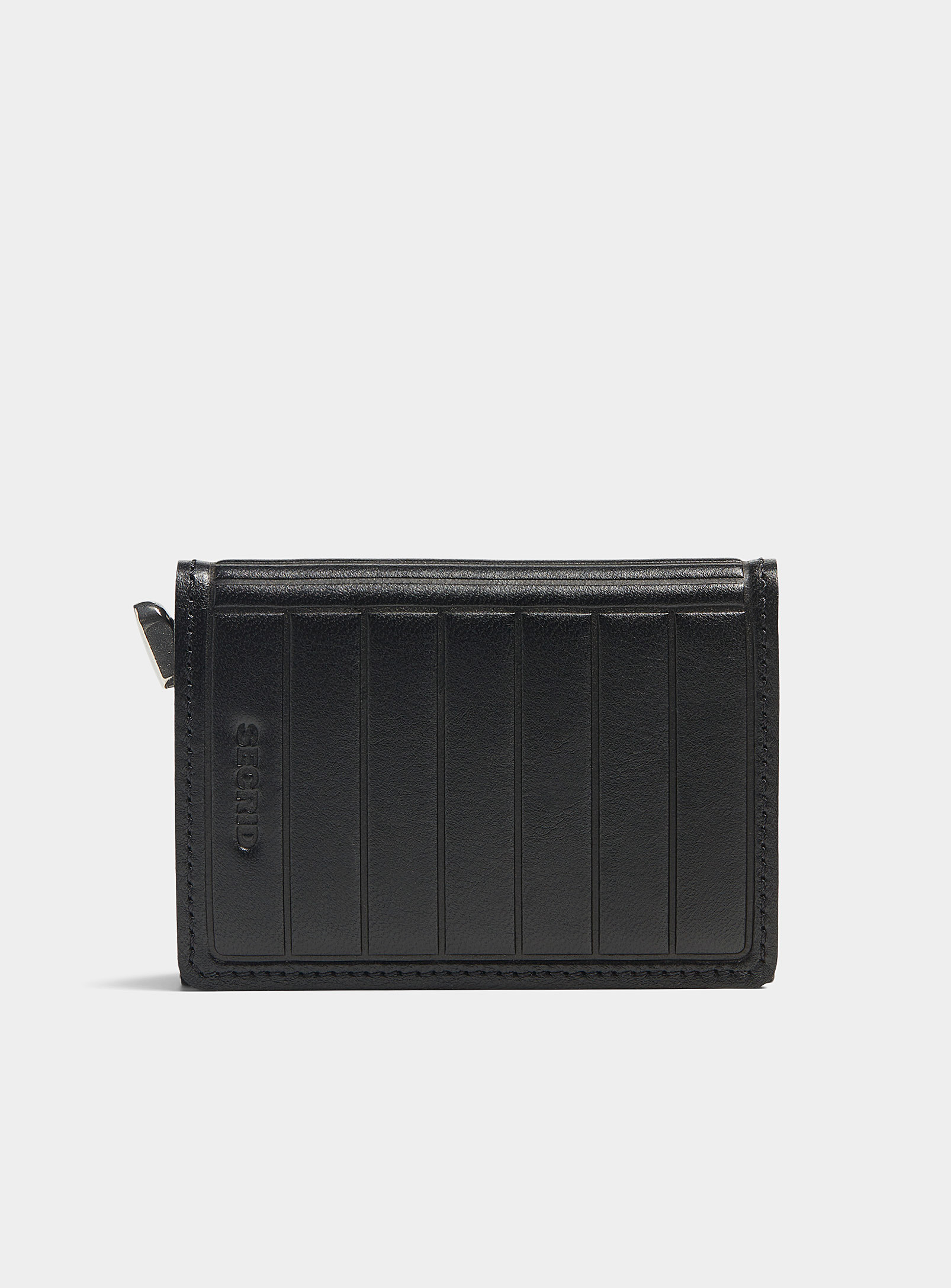 Secrid Quilted-like Leather Mini Wallet In Black