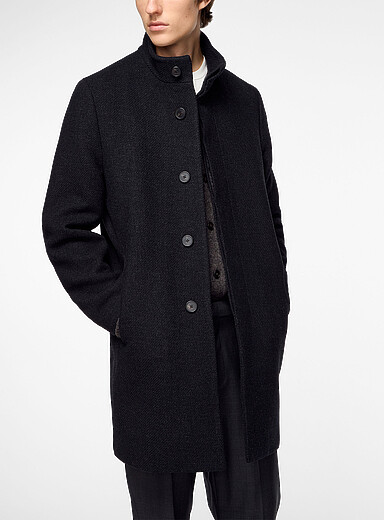 Theory: Le manteau Belvin Noir pour homme