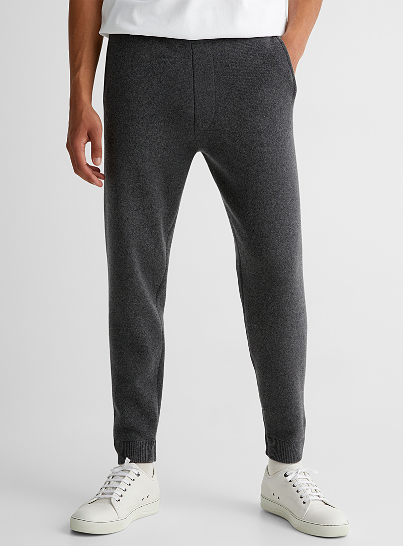 Theory Black Alcos knit joggers for men