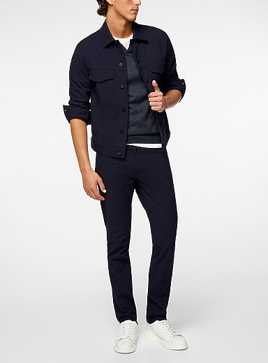 Theory Navy/Midnight Blue Raffi Neoteric twill pant for men