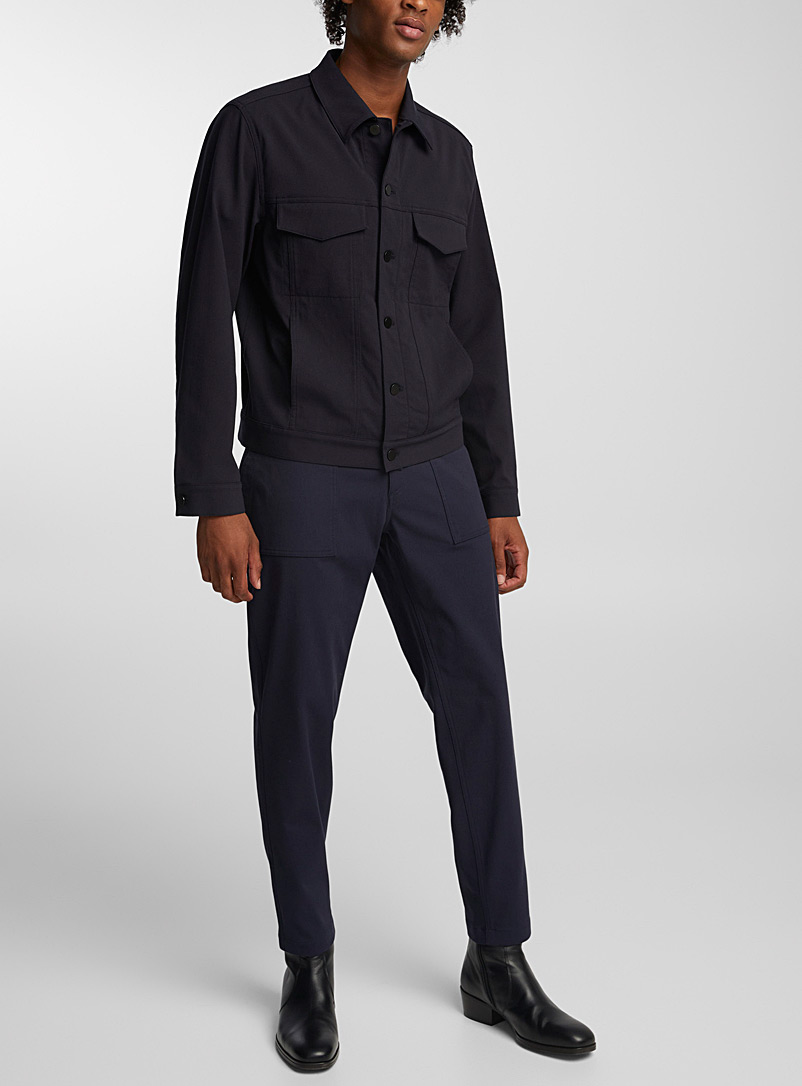 Theory Marine Blue Baltic Neoteric twill pant for men