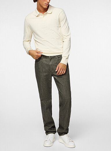 Theory Mossy Green Tapered khaki jean for men