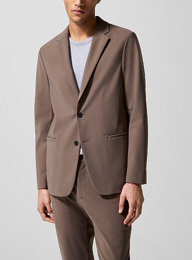 Theory Hazelnut Clinton Precision Ponte fabric suit jacket for men
