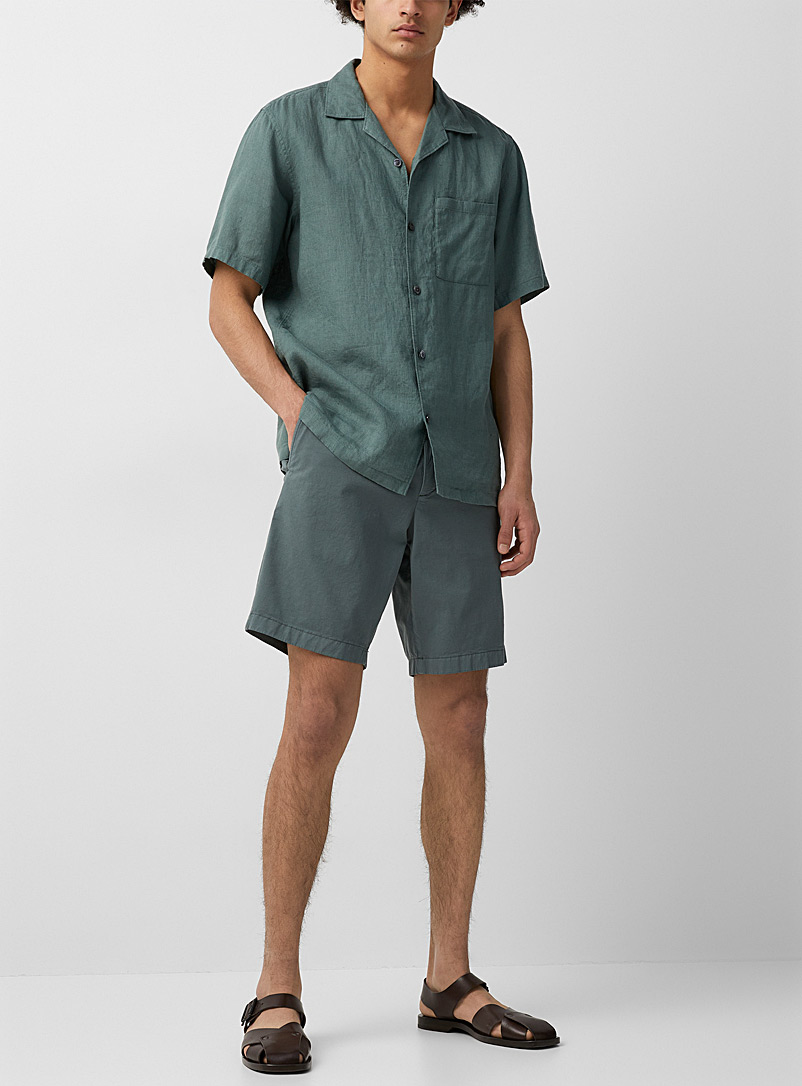 Theory Green Zaine organic cotton Bermuda shorts for men