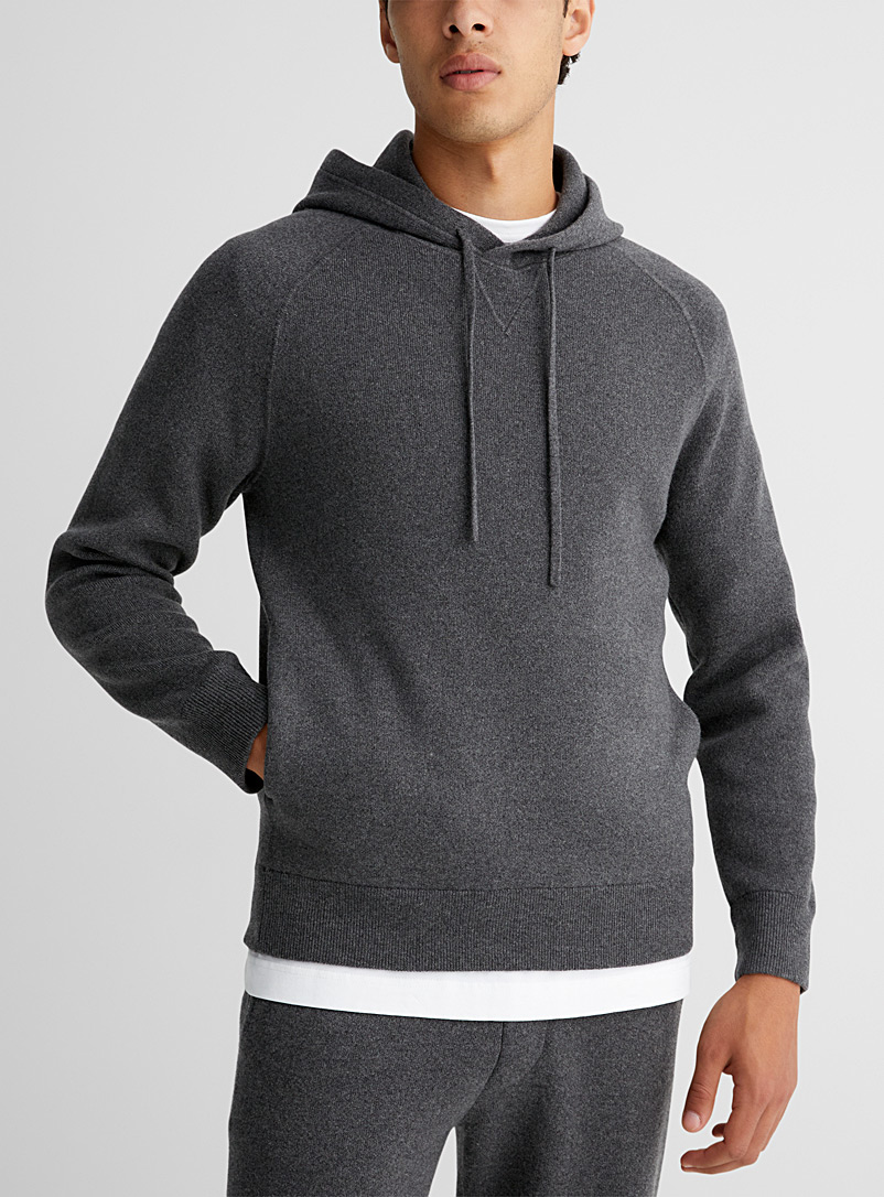 Theory Black Touch-of-cashmere Alcos hoodie for men