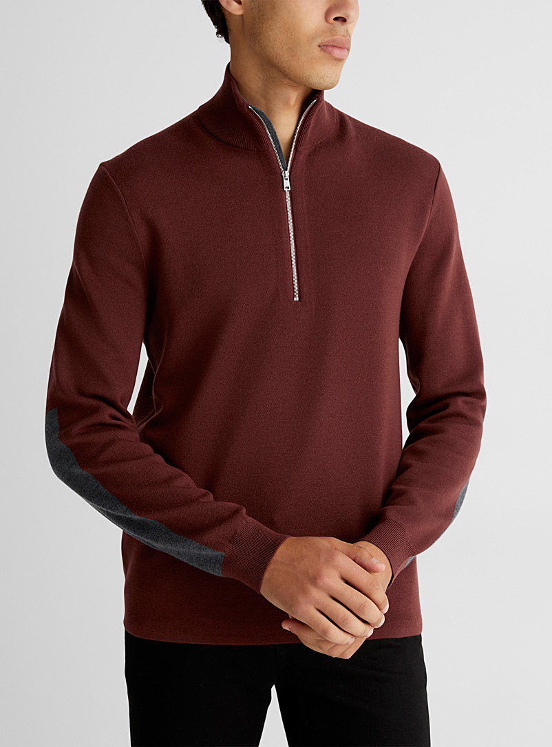 Theory Ruby Red Arnaud half-zip sweater for men