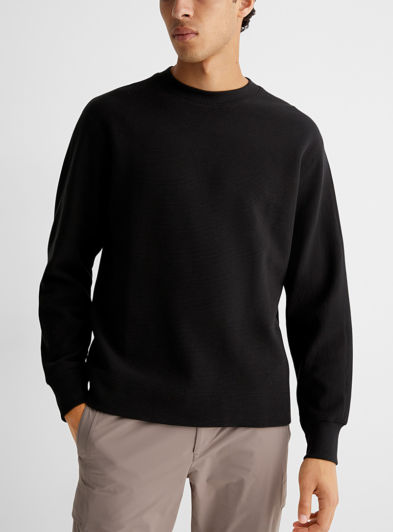 Theory Black Studio ottoman stretch cotton sweater for men