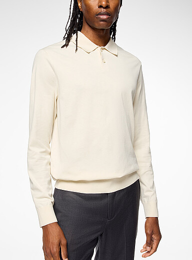 Theory: Le polo Goris tissu Bilen Blanc cass&eacute; pour homme