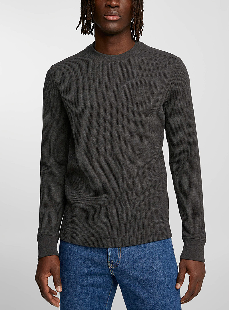 Theory Grey Mattis Studio waffle-knit sweater for men