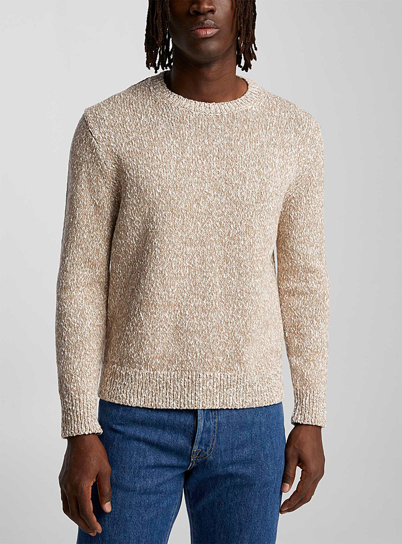 Theory Ivory/Cream Beige Mauno crew-neck sweater for men