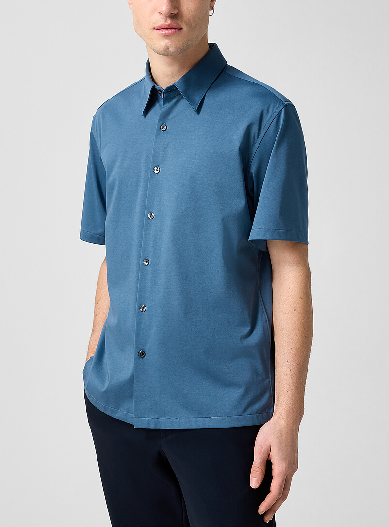 Irving structure knit shirt | Theory | Shop Men's Designer Shirts