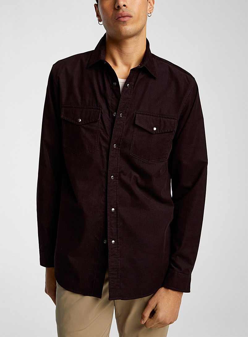 Theory Brown Irving corduroy shirt for men