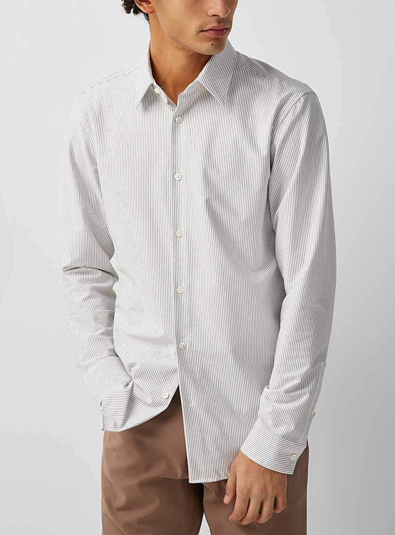 Theory: La chemise Sylvain fines rayures Blanc pour homme