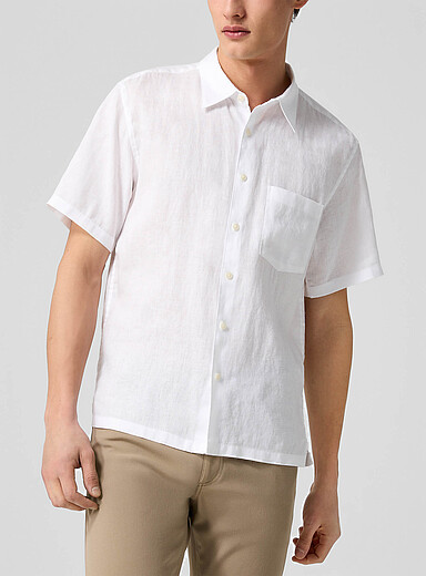 Theory Off White Irving pure linen shirt for men