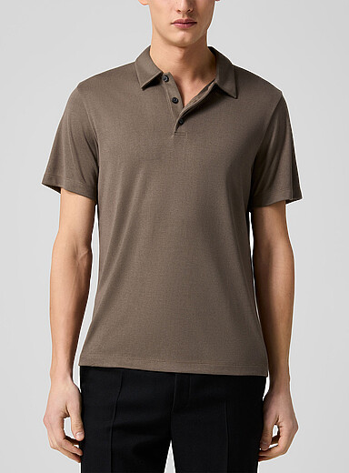Theory Hazelnut Bron Milano Anemone polo for men