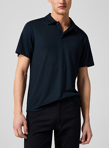 Theory Navy/Midnight Blue Bron Milano Anemone polo for men