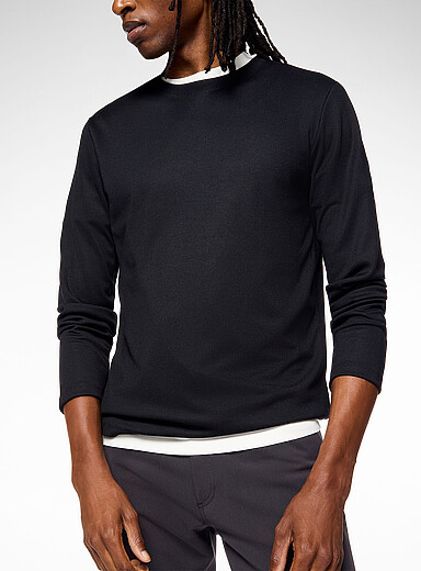 Theory: Le t-shirt manches longues Anemone Milano Noir pour homme