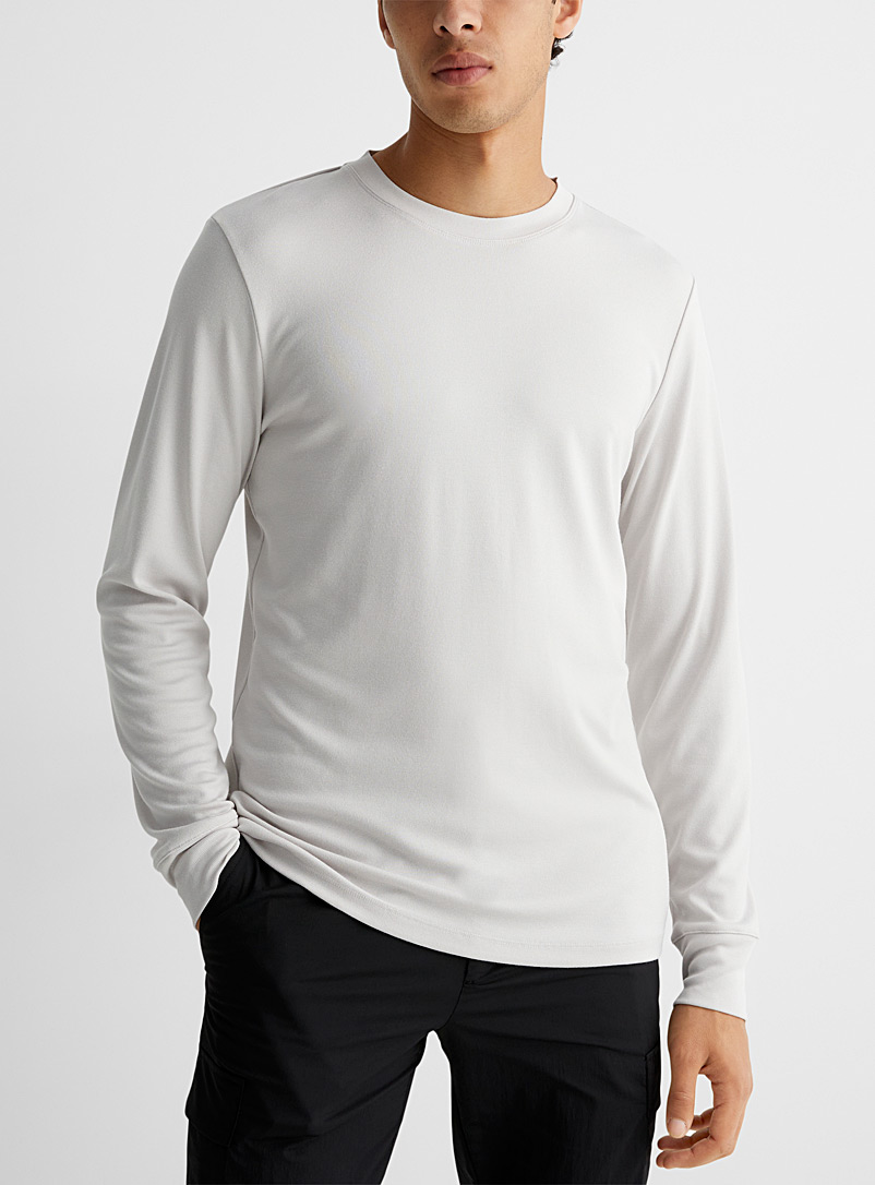 Theory Grey Essential long-sleeved modal T-shirt for men