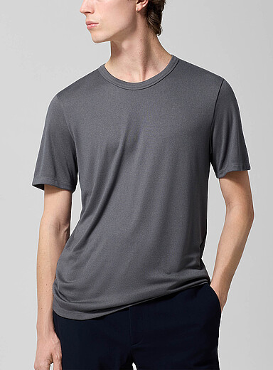 Theory Light Grey Milano Anemone essential T-shirt for men