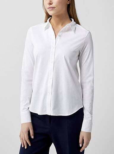 Theory: La chemise coton pima Riduro Blanc pour femme