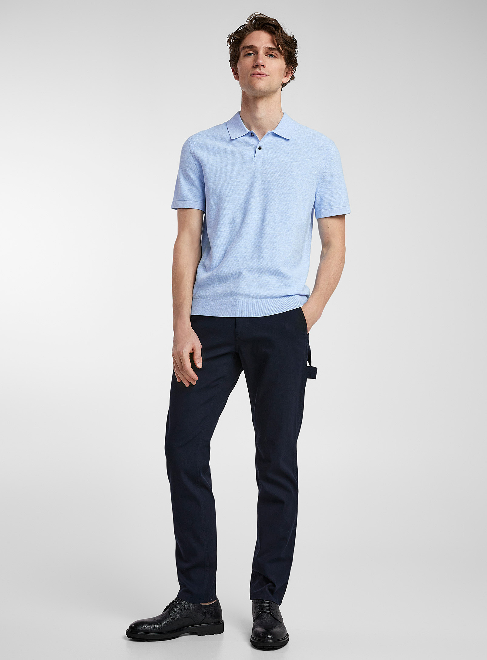 Theory Zaine Utilitarian Details Cotton Pant In Blue