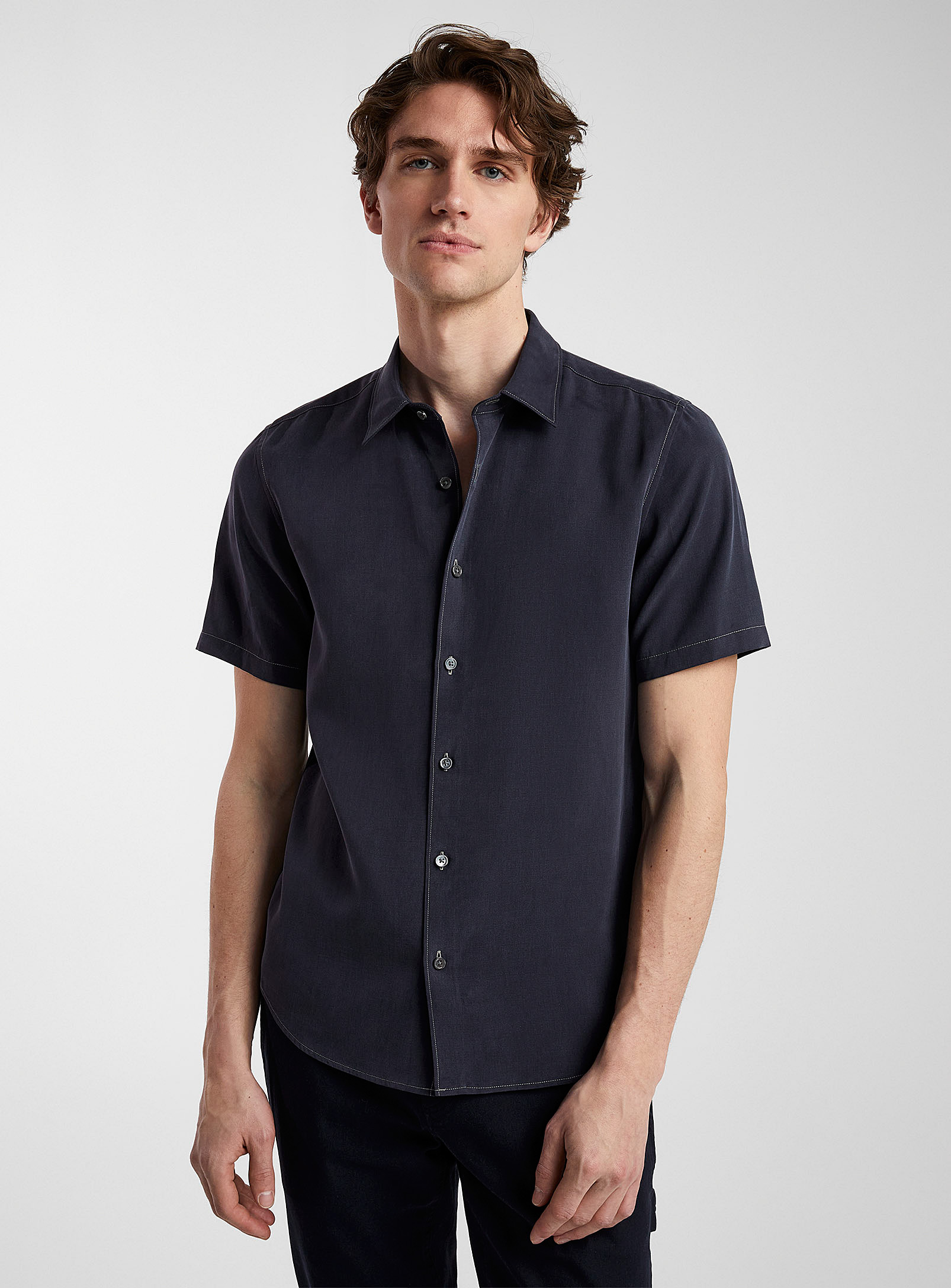 Theory Irving Flowy Shirt In Blue