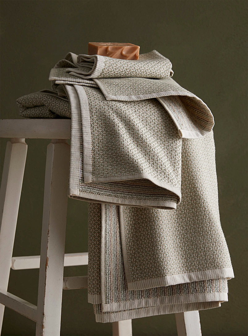 Simons Maison Assorted Sage green organic cotton towels