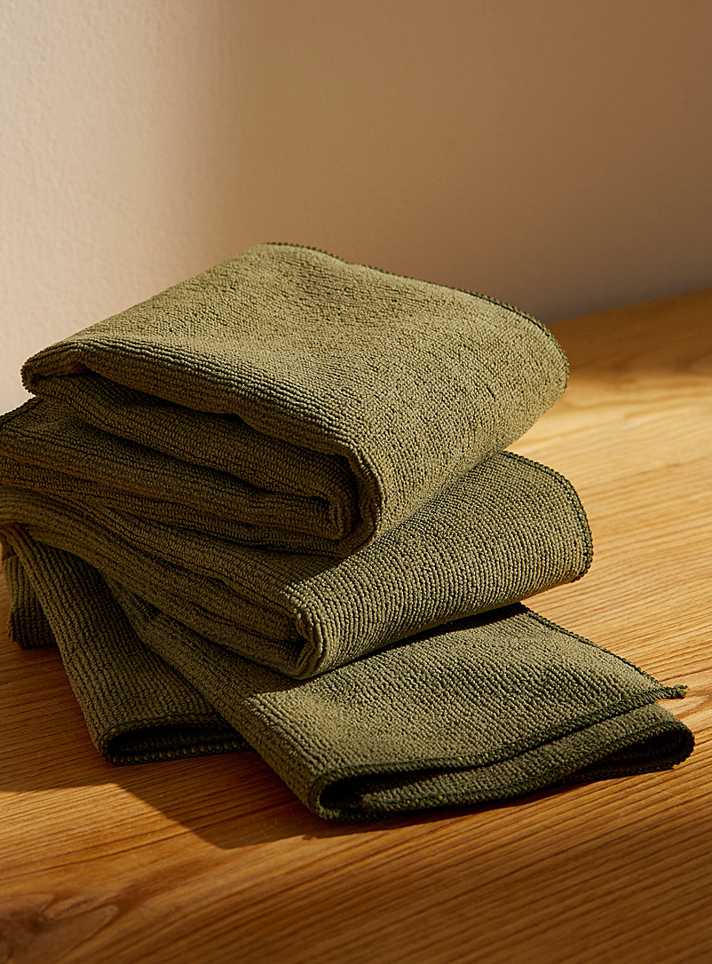 Simons Maison Khaki Olive microfibre tea towels Set of 3