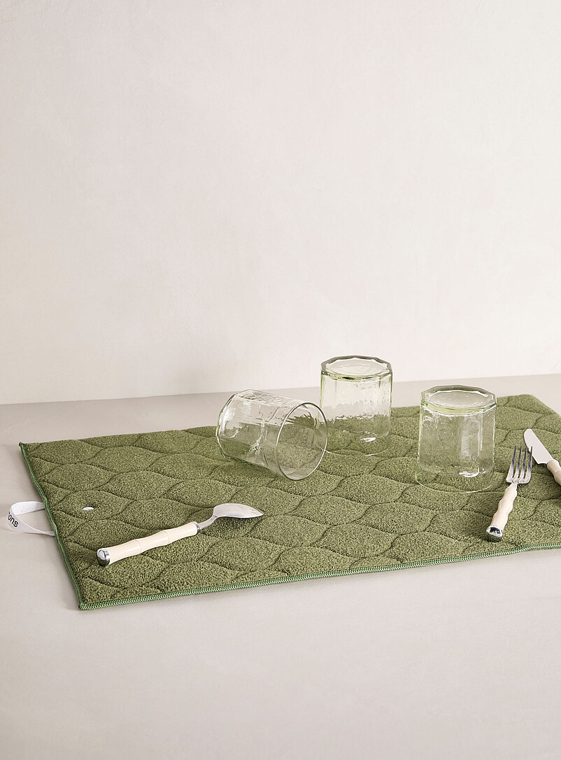 Quilted-Effect Dish Drying Mat
