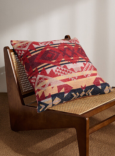 Simons Maison: Le coussin vall&eacute;e du d&eacute;sert 60 x 60 cm Rouge &agrave; motifs